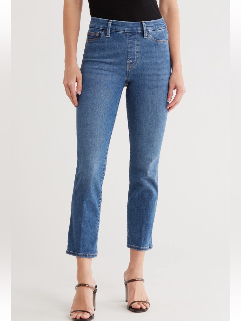 Good American Pull-On Straight Leg Jeans